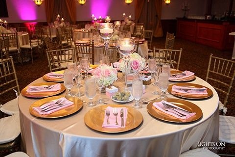 banquet hall theme pink